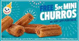  FREE 5-Piece Mini Churros at Jack In The Box